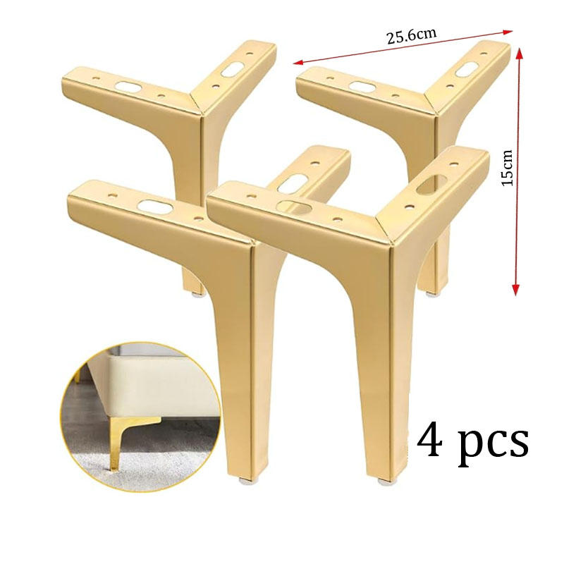 Furniture Hardware For Legs - 4 قطع أرجل أريكة معدنية مثلثة