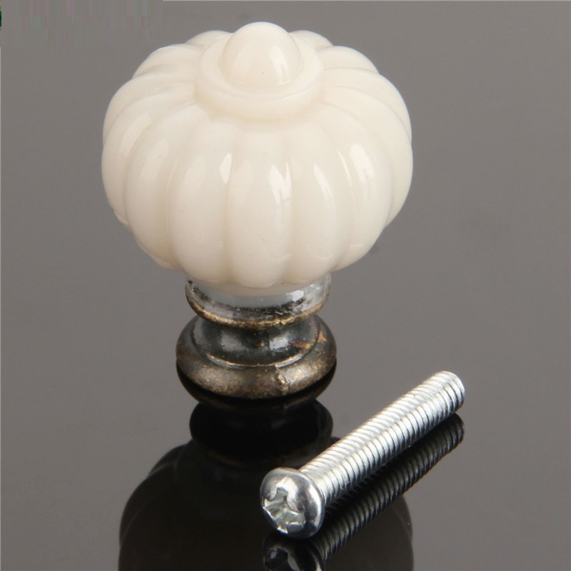 1 قطعة الاكريليك العاج الأبيض  - مراجعة Furniture Hardware Knobs وسعره