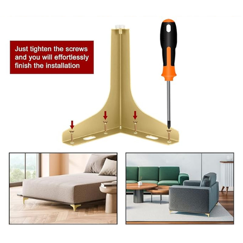 4 قطع أرجل أريكة معدنية مثلثة  - مراجعة Furniture Hardware For Legs وسعره